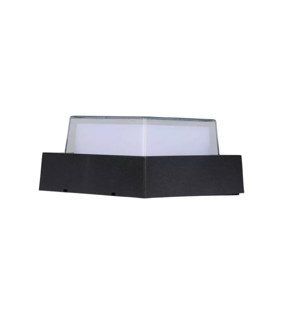 APPLIQUE LED DA ESTERNO QUADRATA SCOPERTA VTAC NERO 3000K 7W